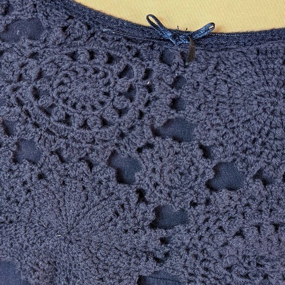 ANTHROPOLOGIE LITTLE YELLOW BUTTON Cotton and Silk Crochet Lace Embroidered Top - Picture 3 of 14